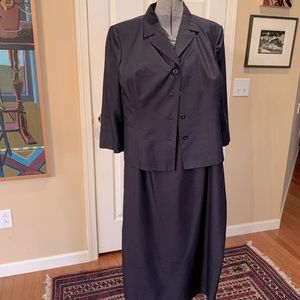 Talbot’s Silk navy blue suit jacket and skirt